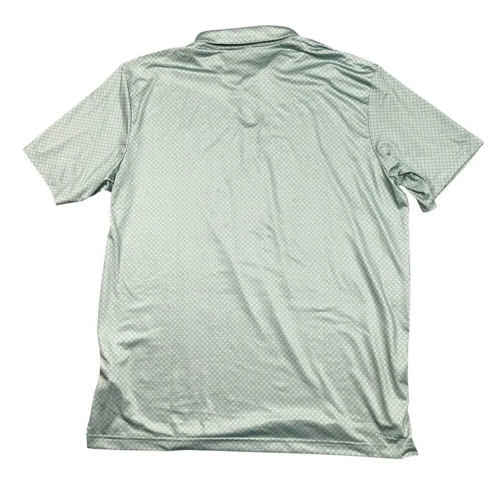 Adidas Performance Golf Polo Shirt Mens XL Green Geometric Stretch Activewear